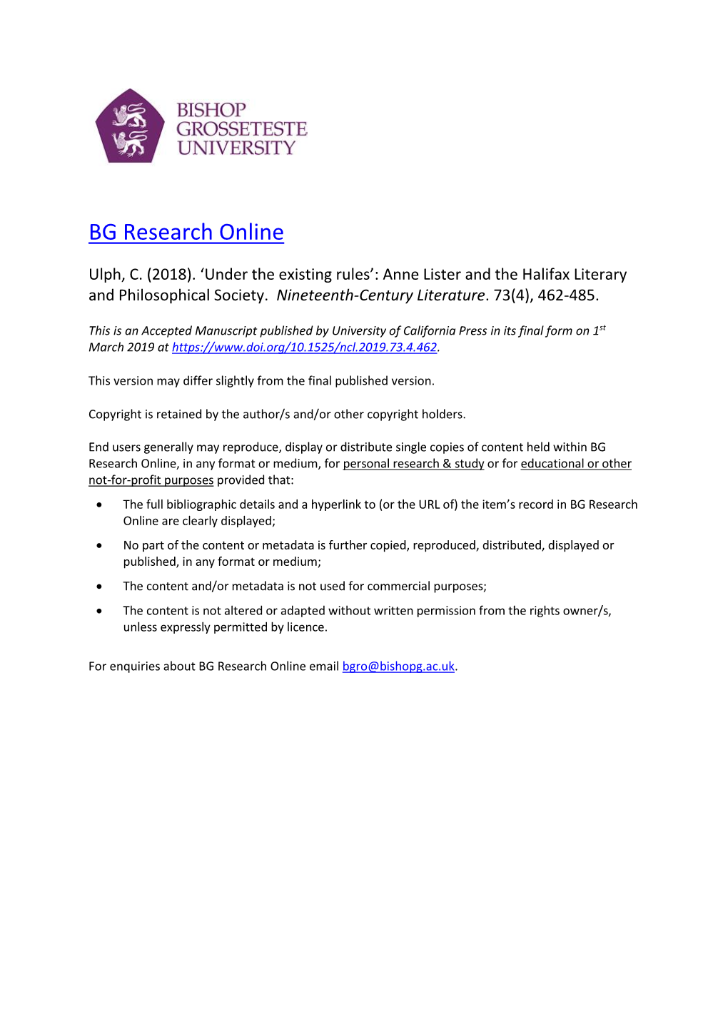 BG Research Online