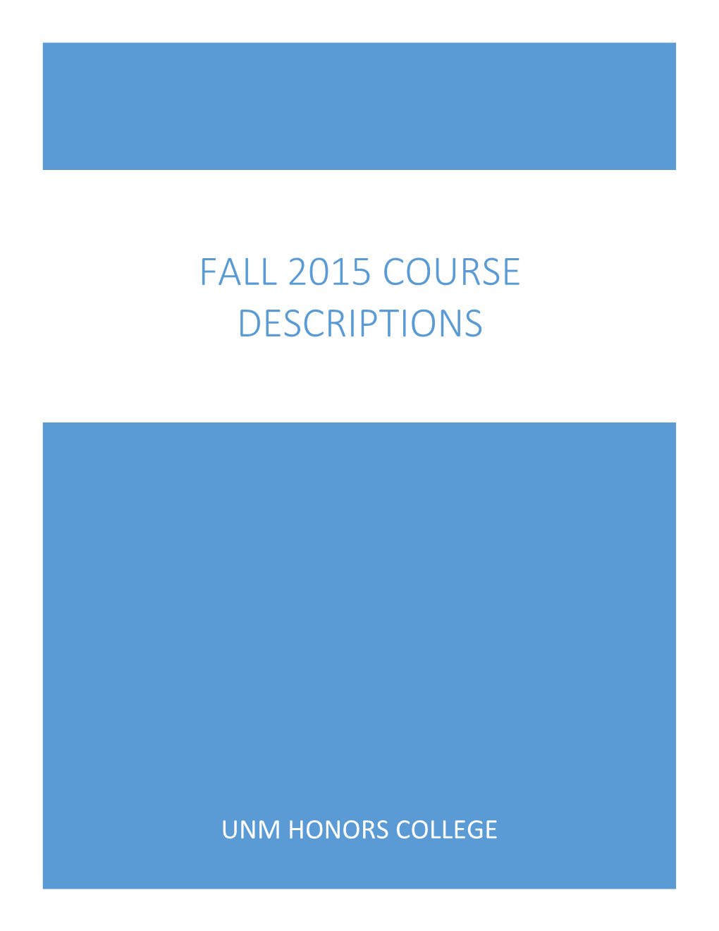 Fall 2015 Course Catalog