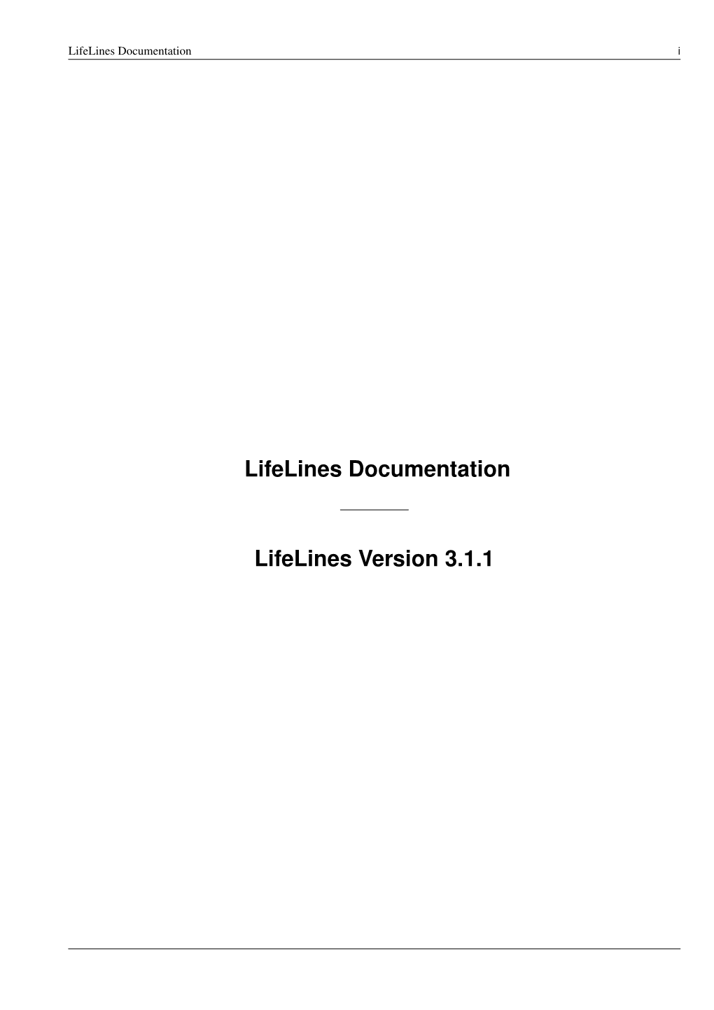 Lifelines Documentation I
