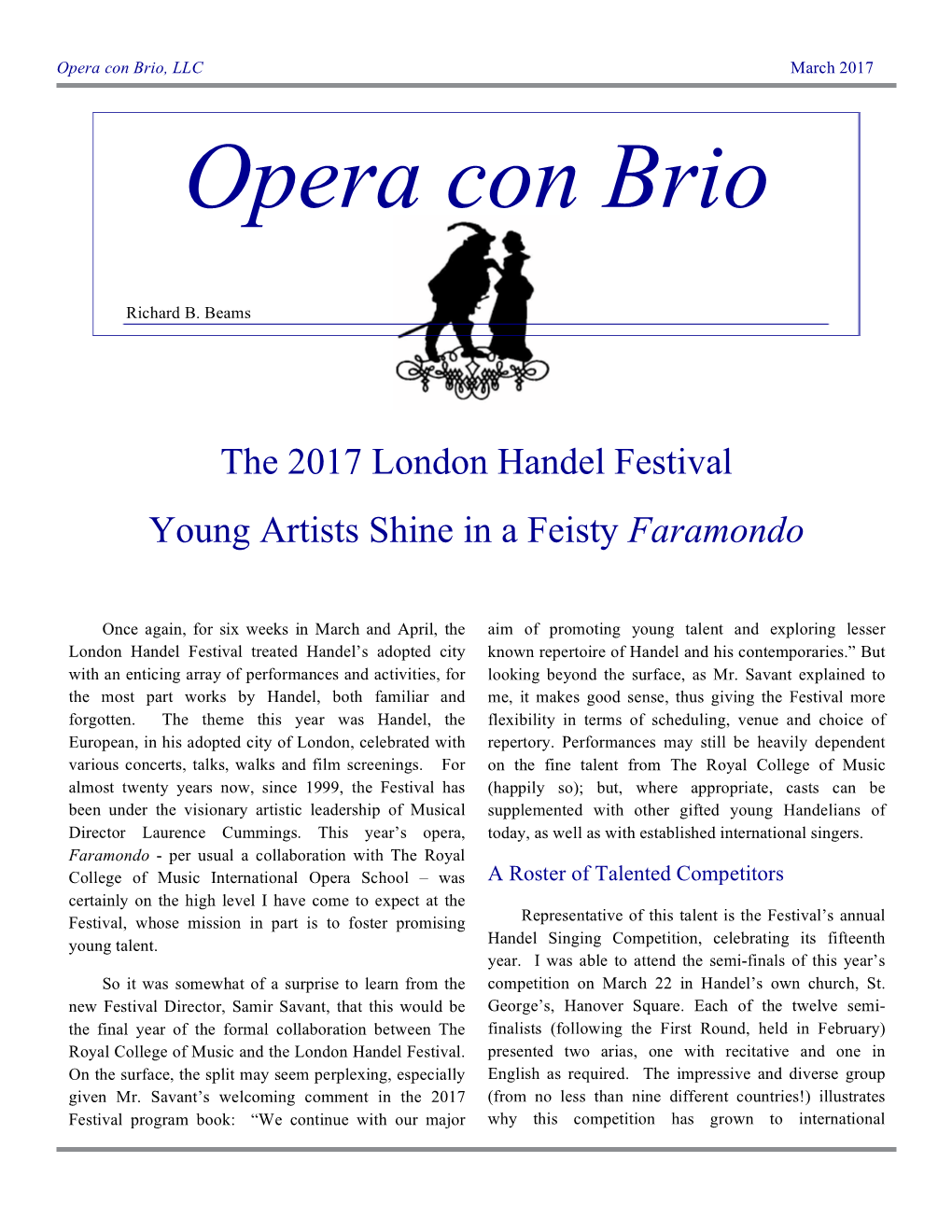 The 2017 London Handel Festival Young Artists Shine in a Feisty Faramondo