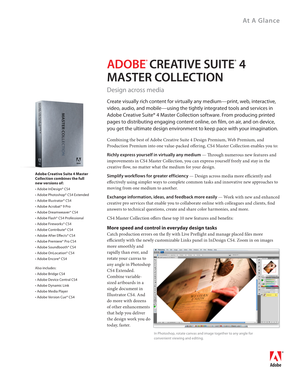Adobe Creative Suite 4 Master Collection at a Glance