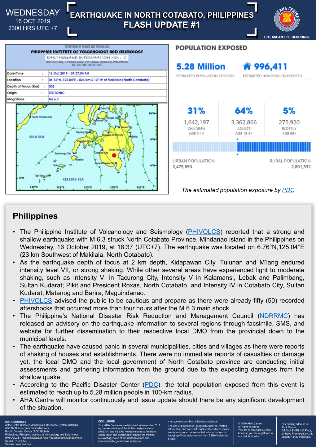 FLASH UPDATE #1 WEDNESDAY Philippines