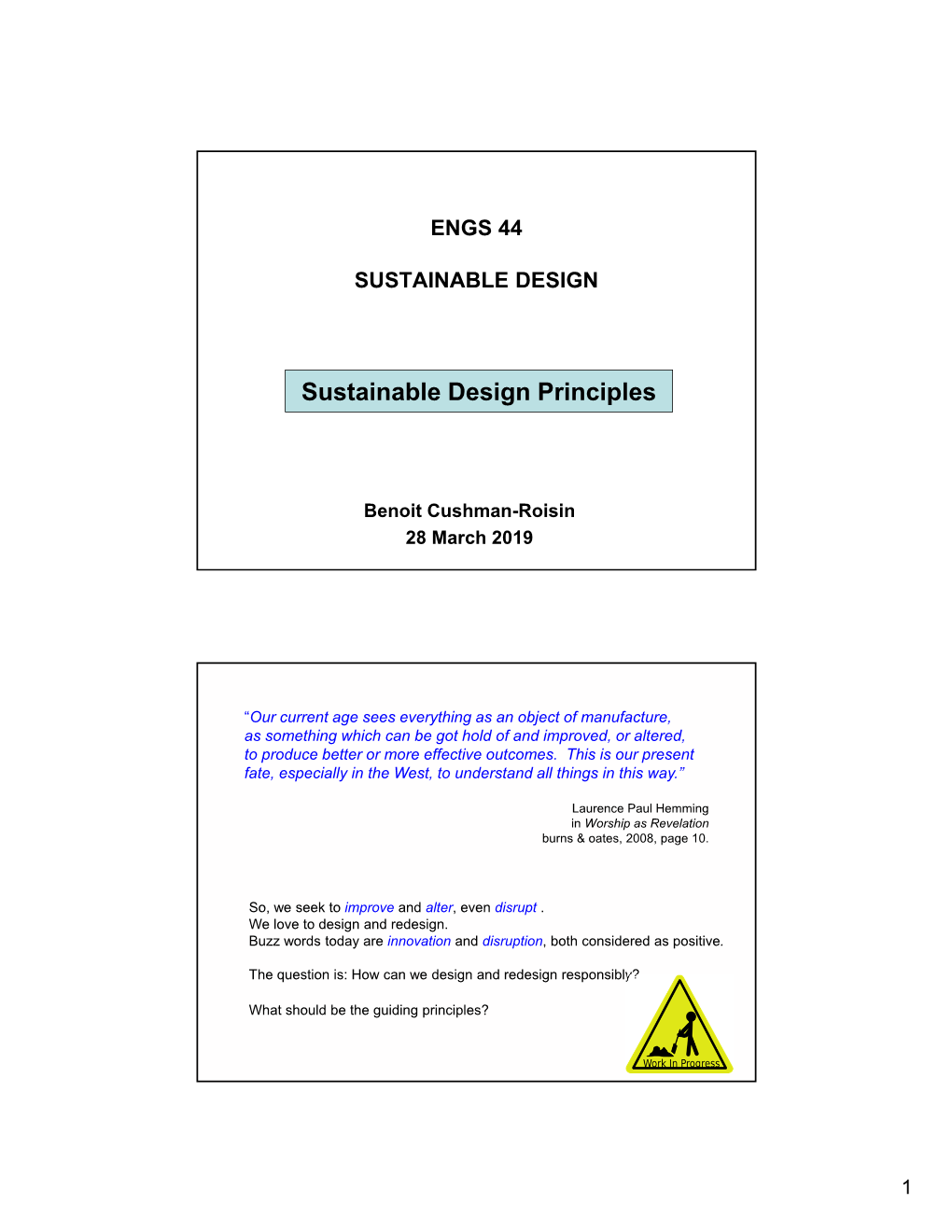 Sustainable Design Principles