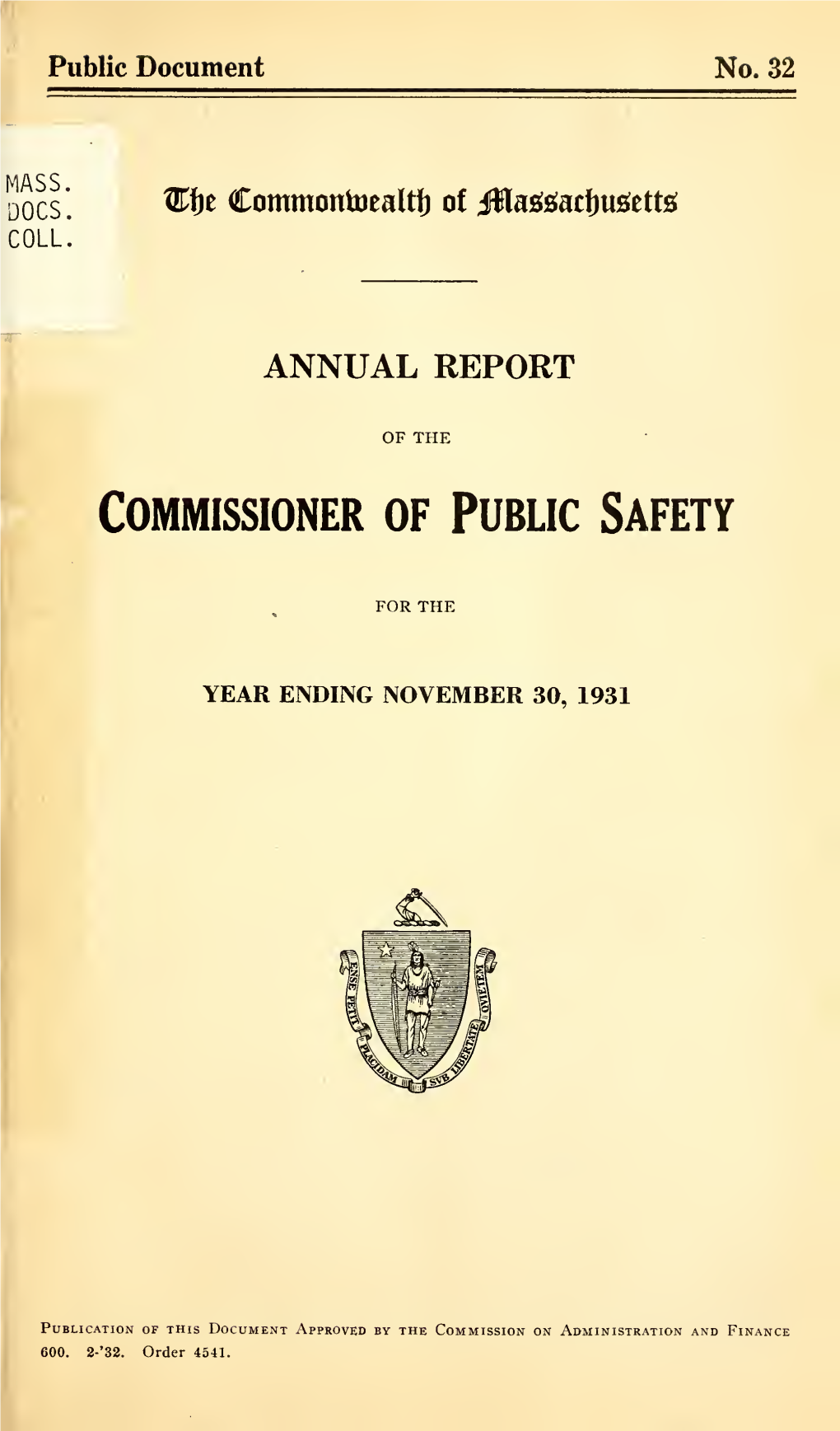 Annual Report of the Commissioner Of