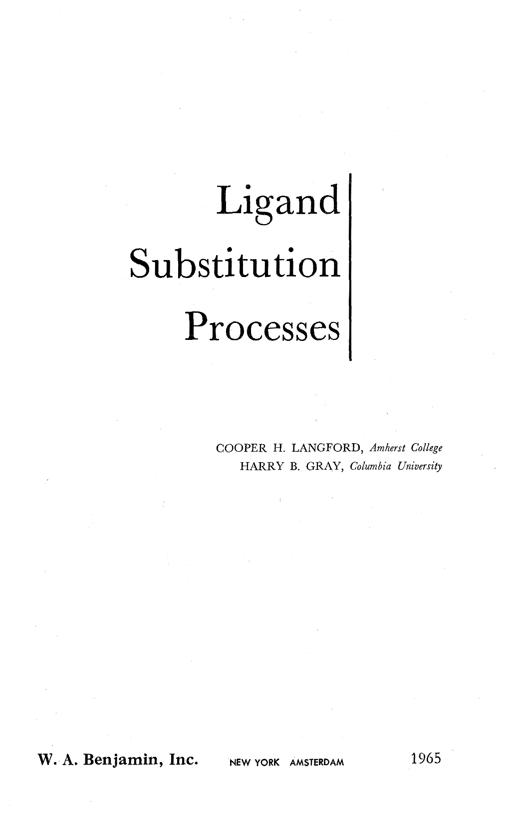 Ligand Substitution Processes