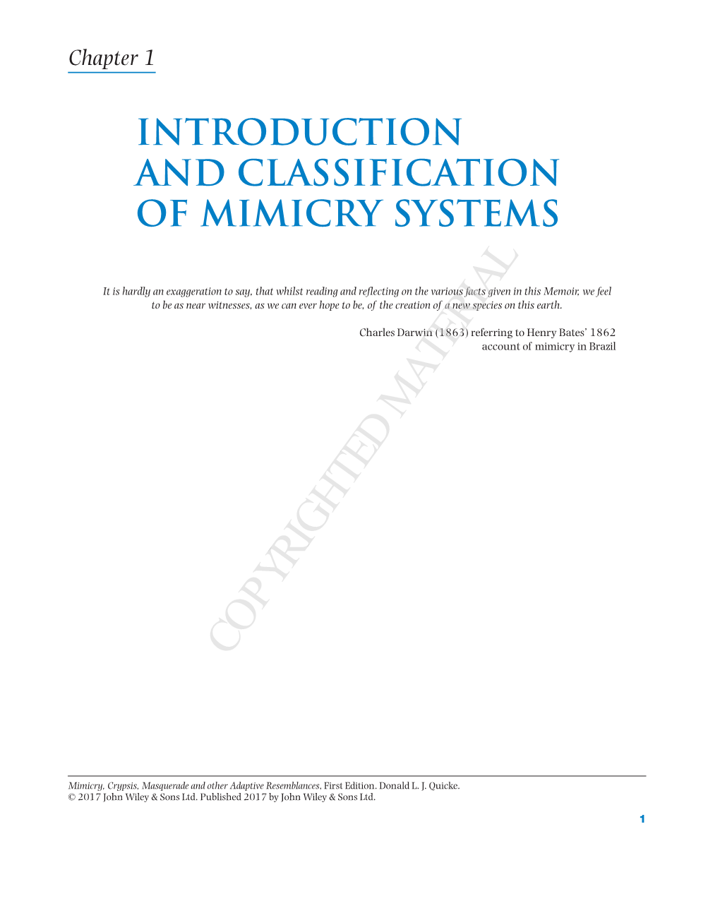 Introduction and Classification of Mimicry Systems