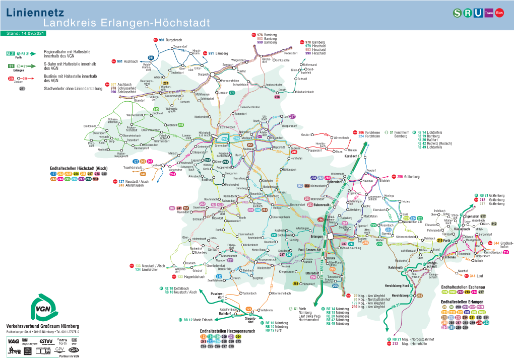 Liniennetz Landkreis Erlangen-Höchstadt