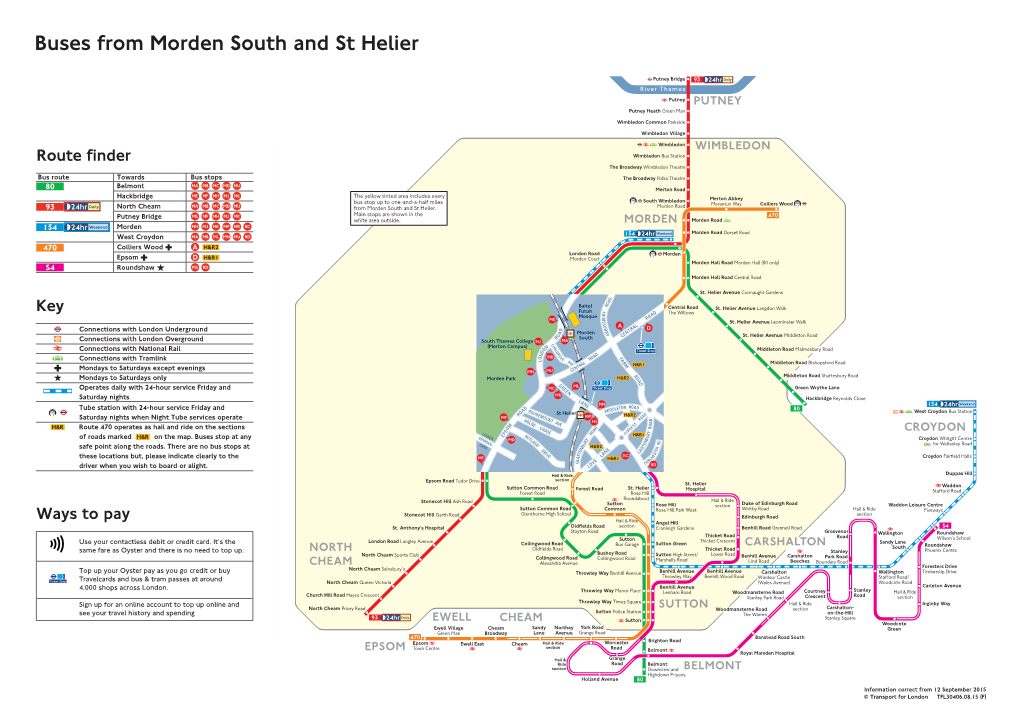 Buses from Morden South and St Helier