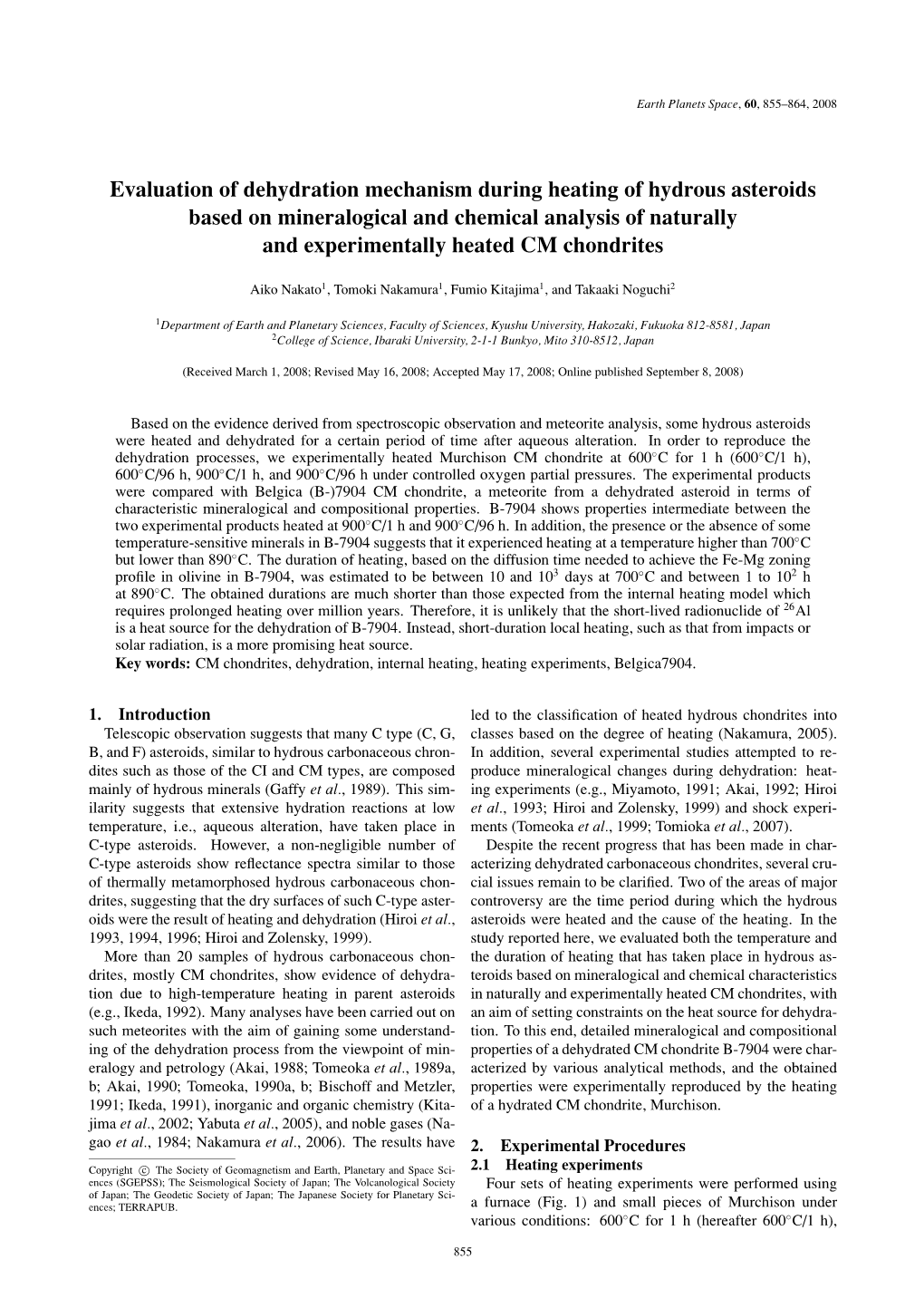 Evaluation of Dehydration Mechanism During Heating of Hydrous Asteroids Based on Mineralogical and Chemical Analysis of Naturally and Experimentally Heated CM Chondrites