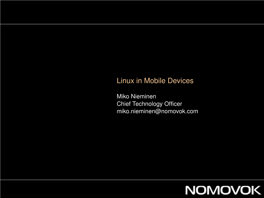 Linux in Mobile Devices