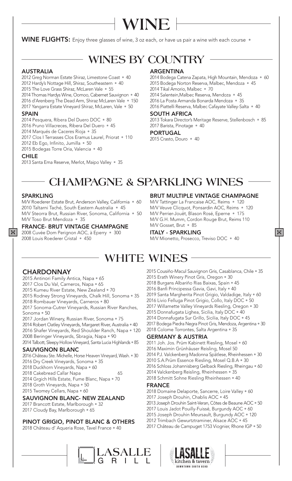 Wines by Country White Wines Champagne & Sparkling Wines