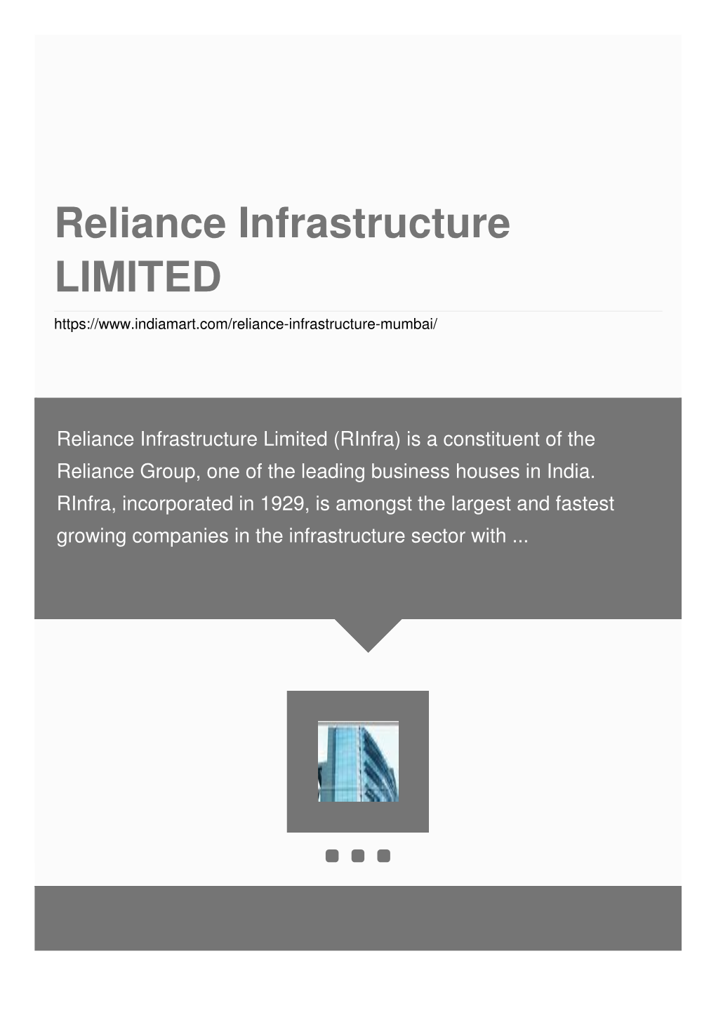 Reliance Infrastructure LIMITED