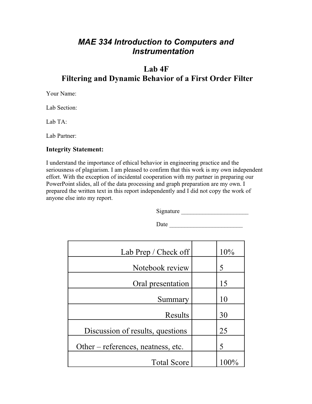 Lab 1: Limitations on A/D Conversion