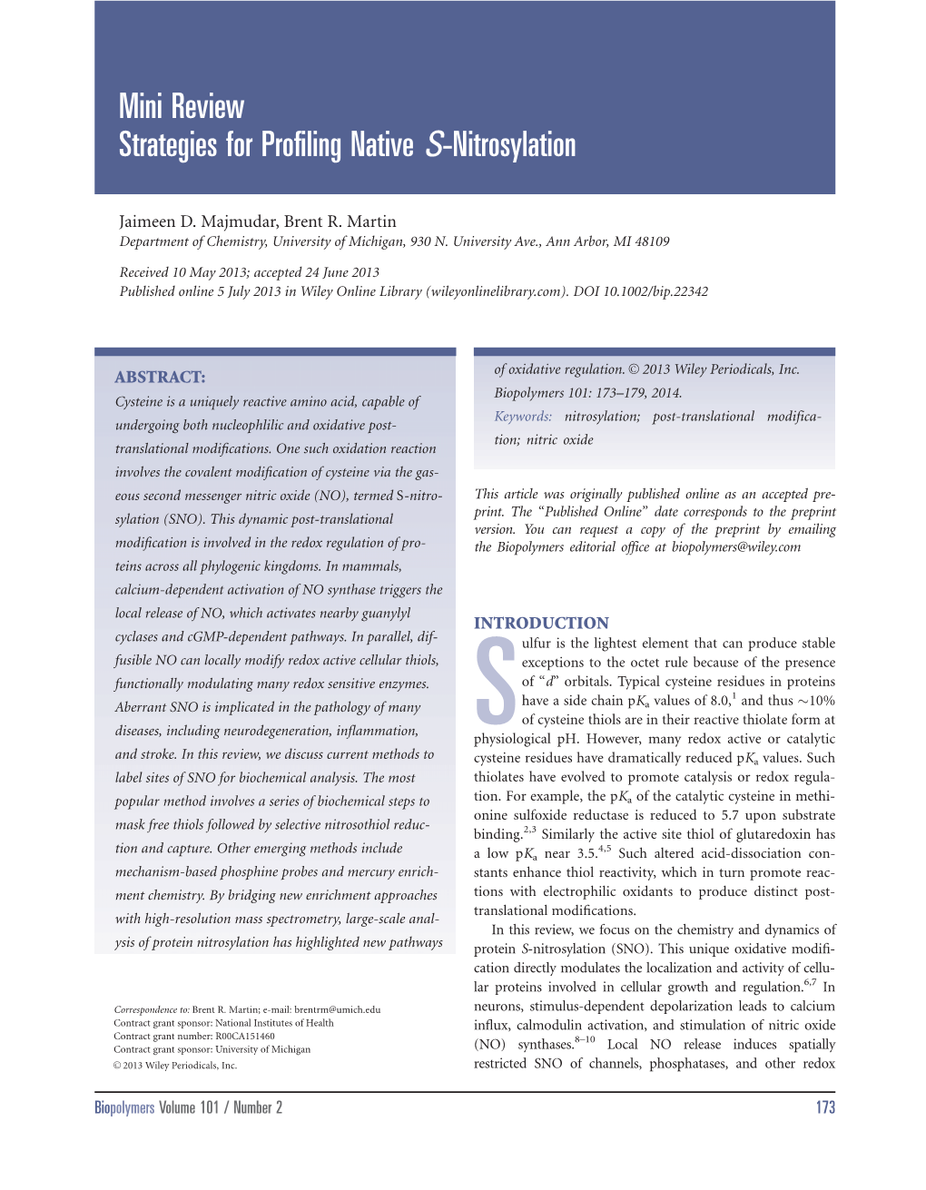 Mini Review Strategies for Profiling Native S-Nitrosylation