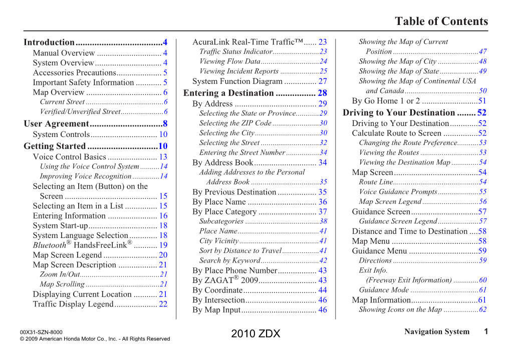 Table of Contents