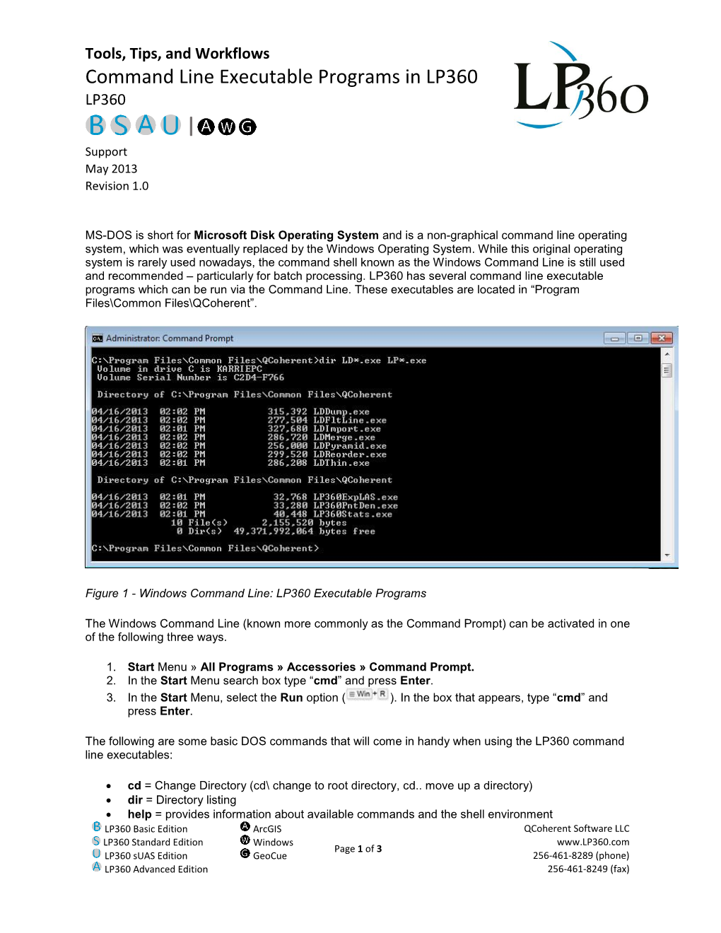 Command Line Executable Programs in LP360 LP360