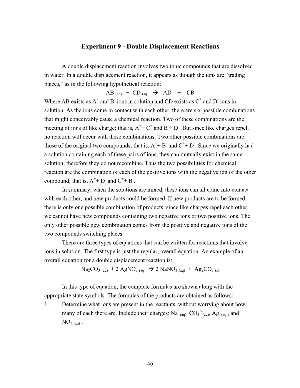 9-Double Displacement Reactions