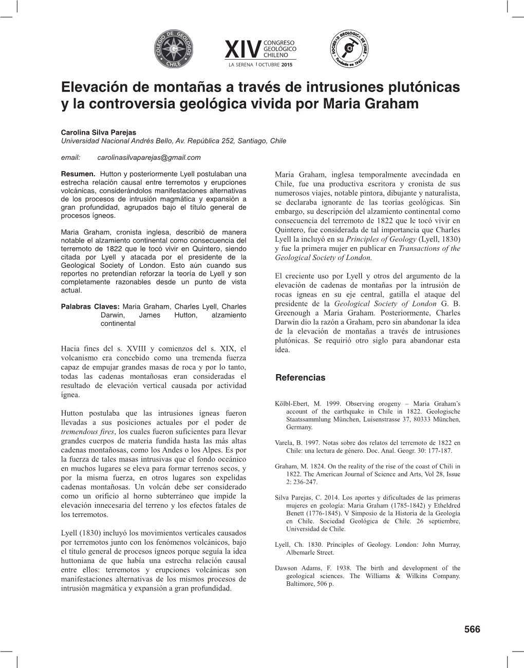 Elevación De Montañas a Través De Intrusiones Plutónicas Y La Controversia Geológica Vivida Por Maria Graham