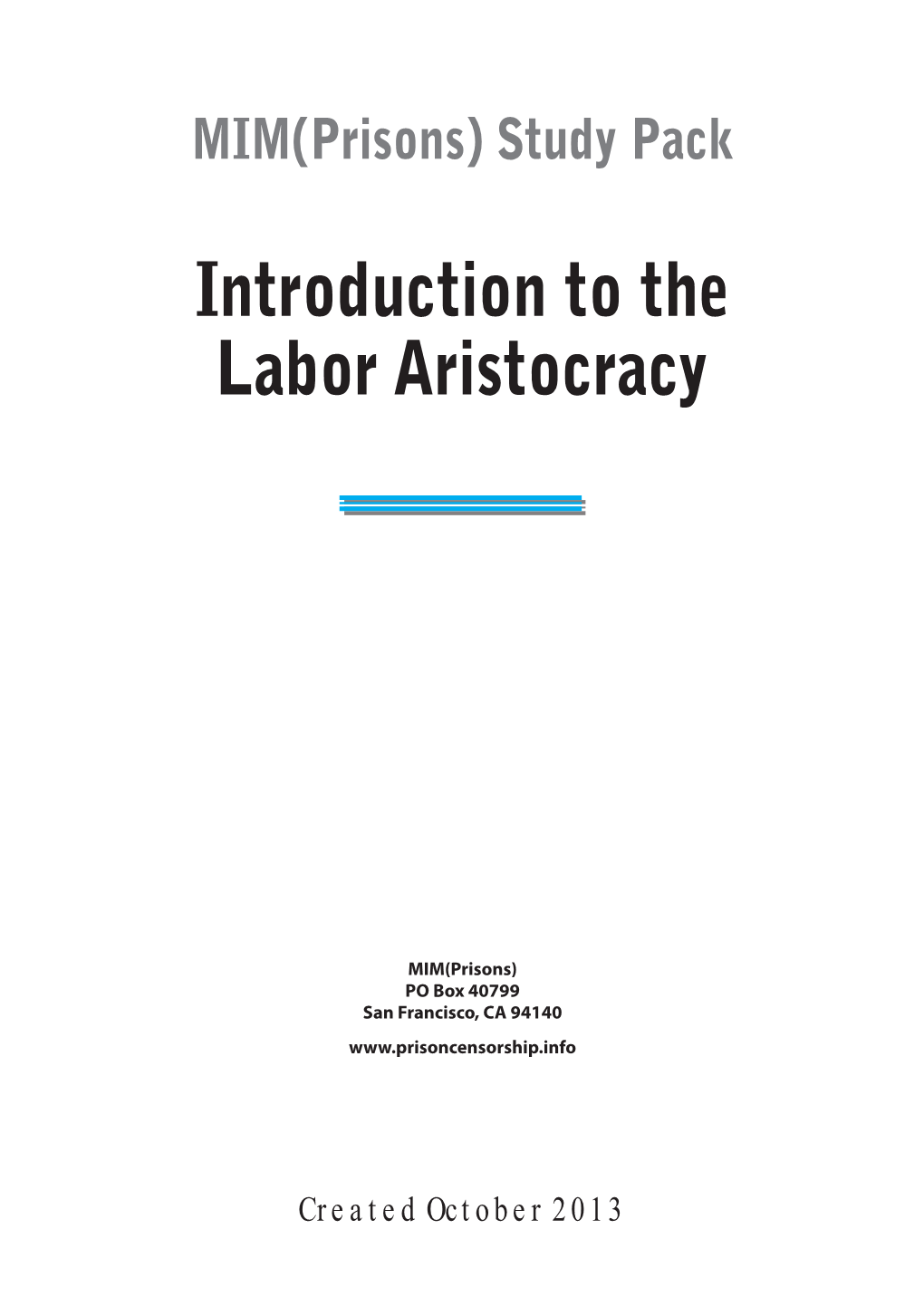 Introduction to the Labor Aristocracy