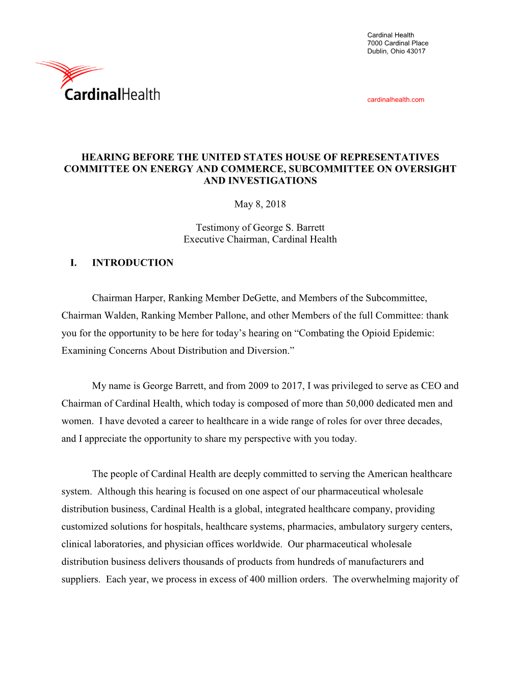 Hearing Before the United States House of Representatives Committee on Energy and Commerce, Subcommittee on Oversight and Investigations