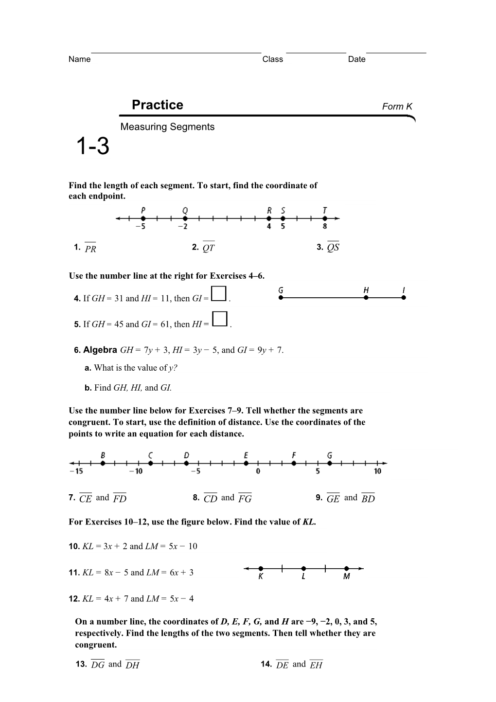 Find the Length of Each Segment. to Start, Find the Coordinate Of