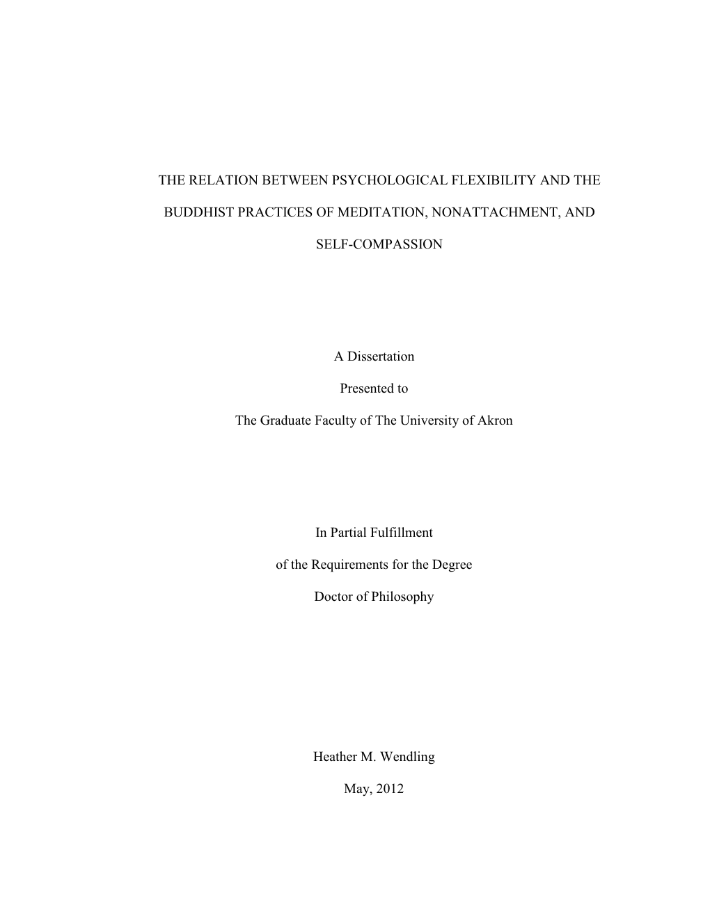 The Relation Between Psychological Flexibility and the Buddhist