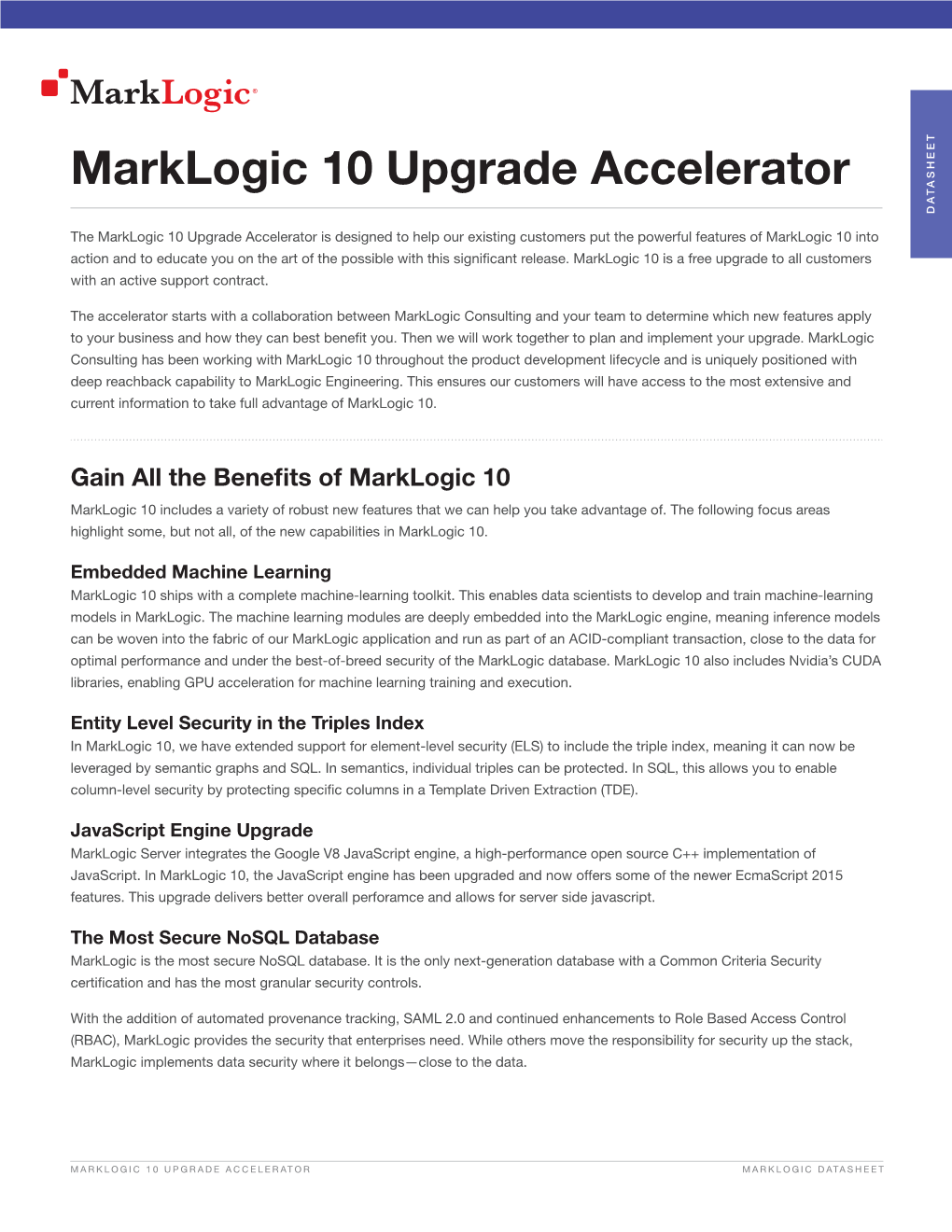 Marklogic 10 Upgrade Accelerator Datasheet