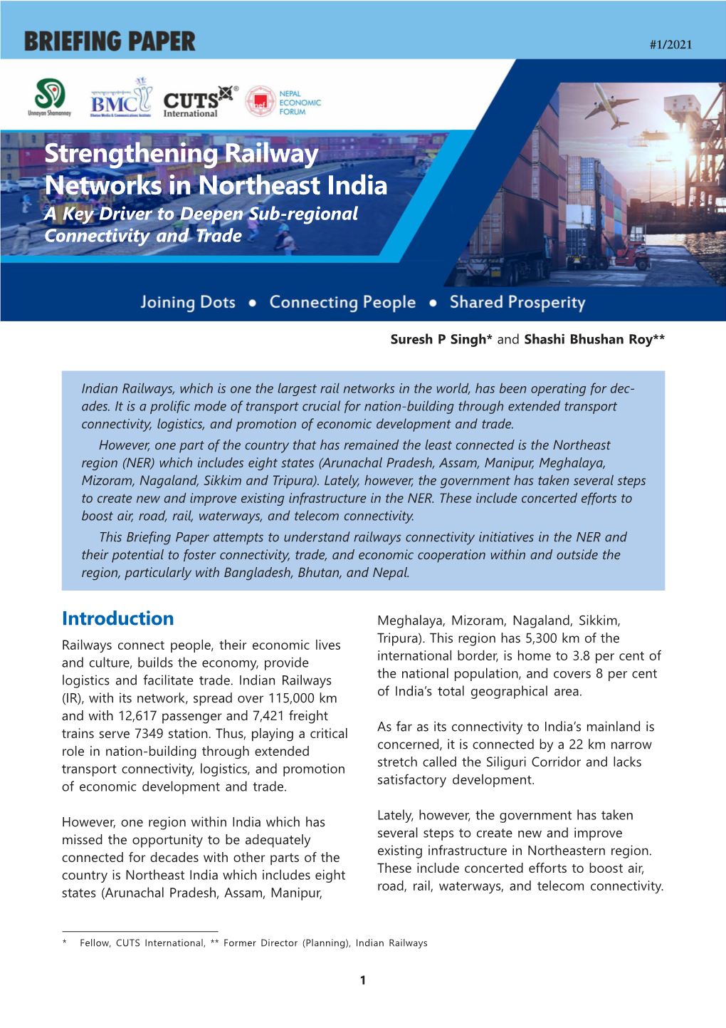 1-2021 Briefing Paper-Strengthening Railway Networks.Pmd