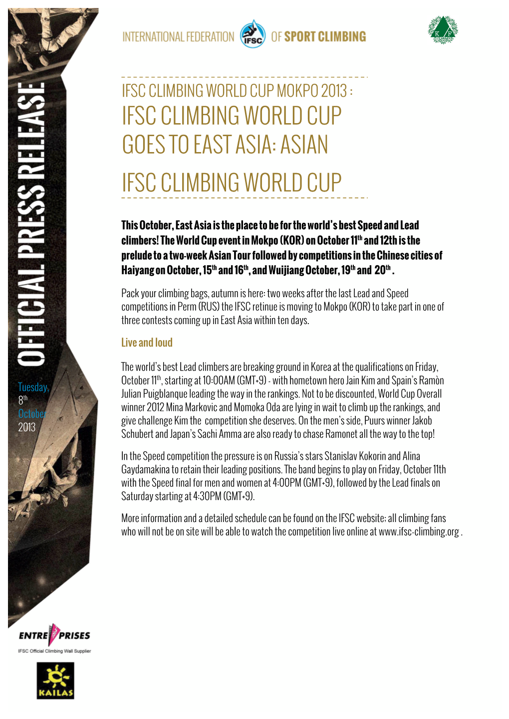 Asian Ifsc Climbing World Cup Goes to East Asia