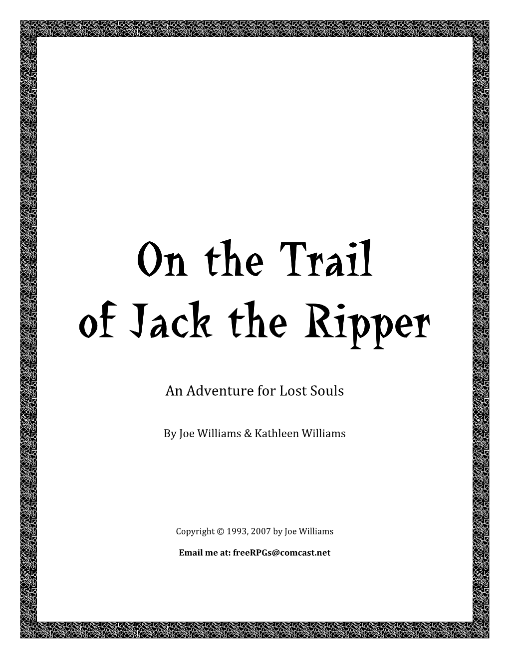 On the Trail of Jack the Ripper