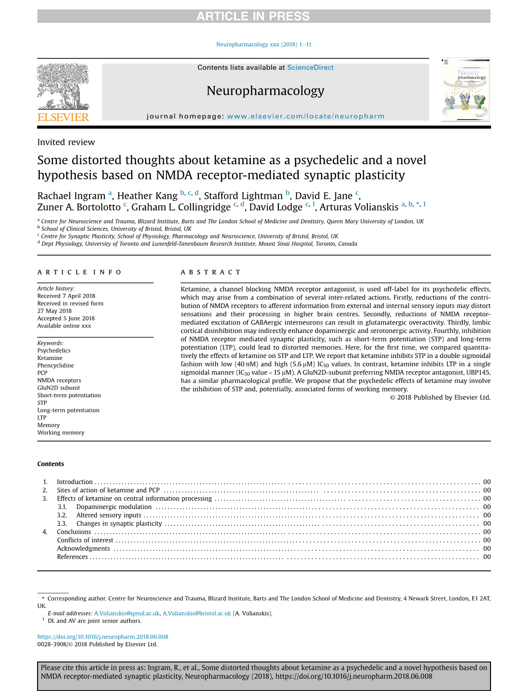 Some Distorted Thoughts About Ketamine As a Psychedelic and a Novel Hypothesis Based on NMDA Receptor-Mediated Synaptic Plasticity