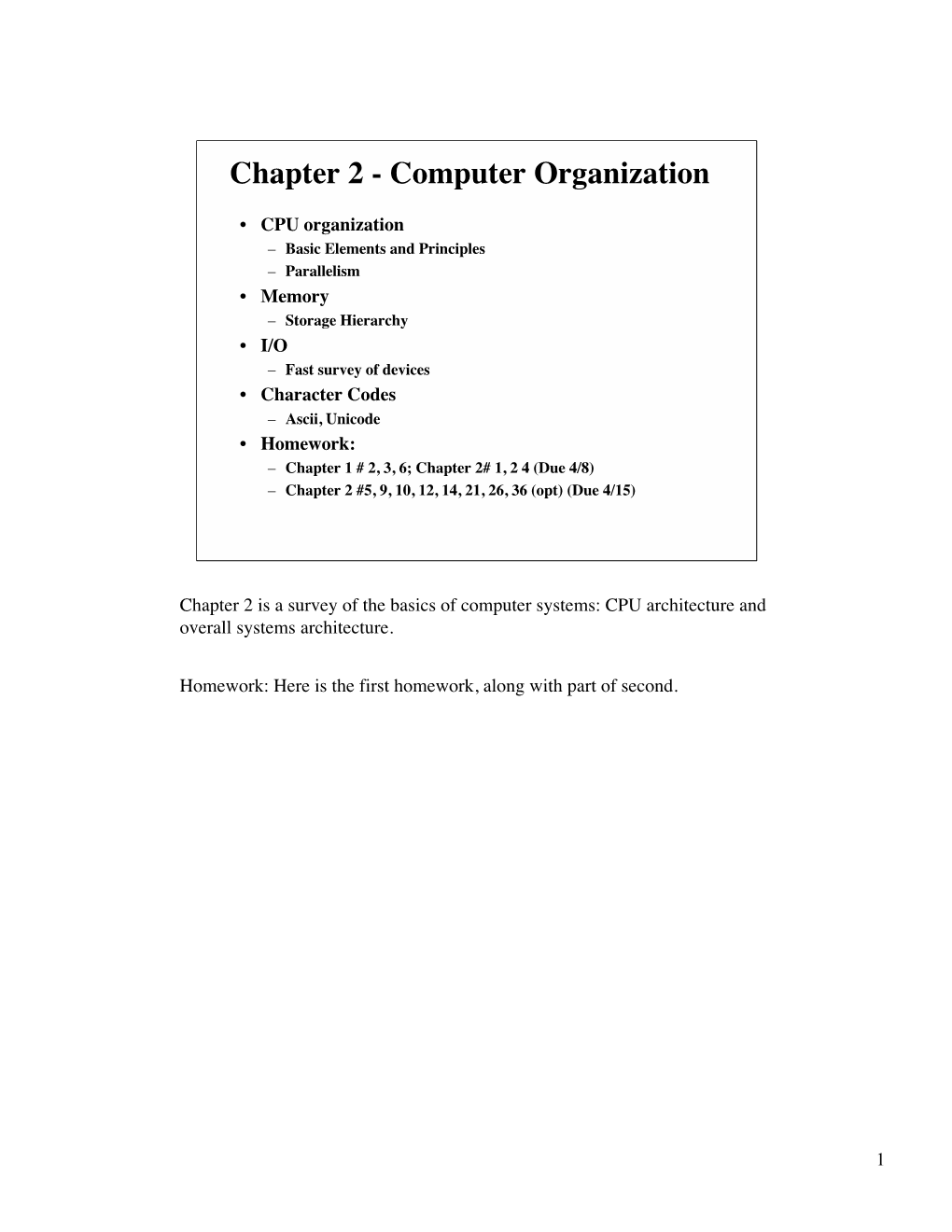 Chapter 2 - Computer Organization