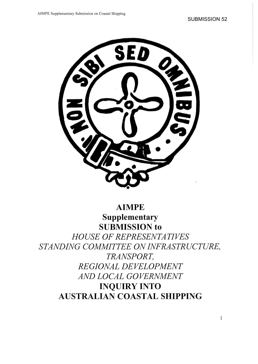 AIMPE Supplementary SUBMISSION to HOUSE of REPRESENTATIVES