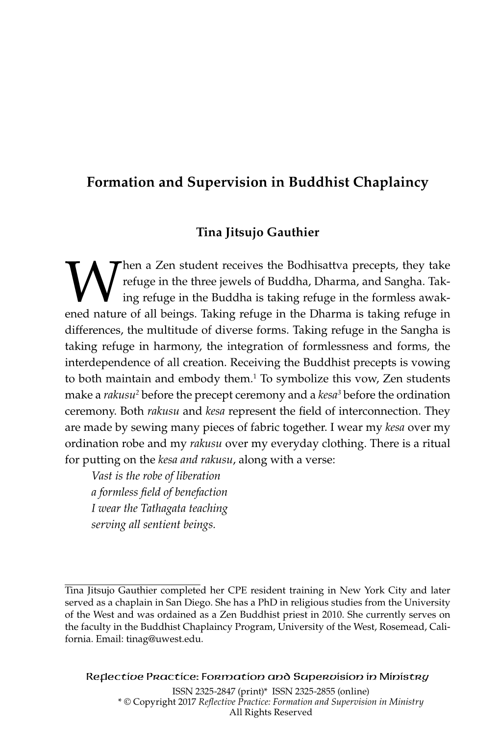 Formation and Supervision in Buddhist Chaplaincy