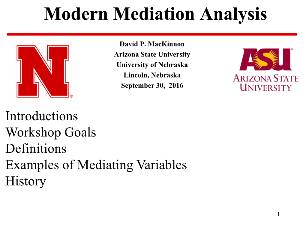 Modern Mediation Analysis