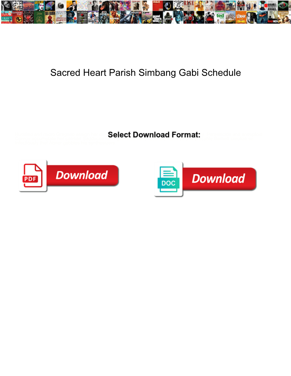 Sacred Heart Parish Simbang Gabi Schedule