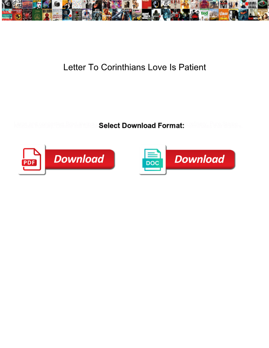 Letter to Corinthians Love Is Patient