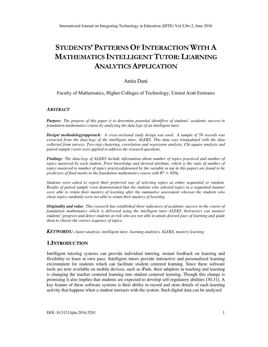 Students'patterns of Interaction with A