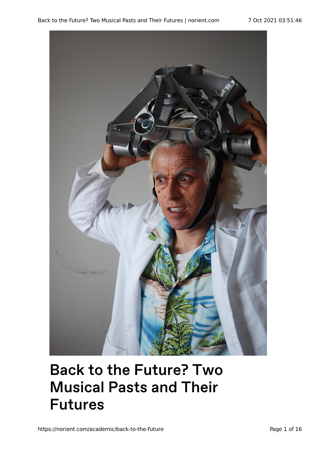 Back to the Future? Two Musical Pasts and Their Futures | Norient.Com 7 Oct 2021 03:51:46