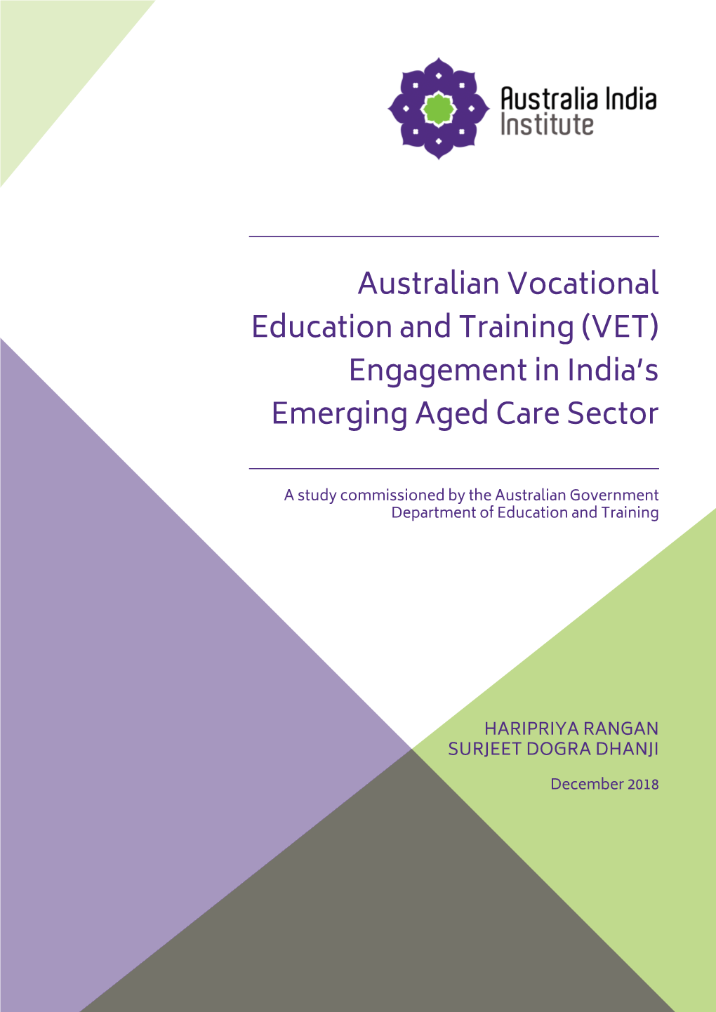 Australian Vocational Education and Training (VET) Engagement in India's Emerging Aged Care Sector