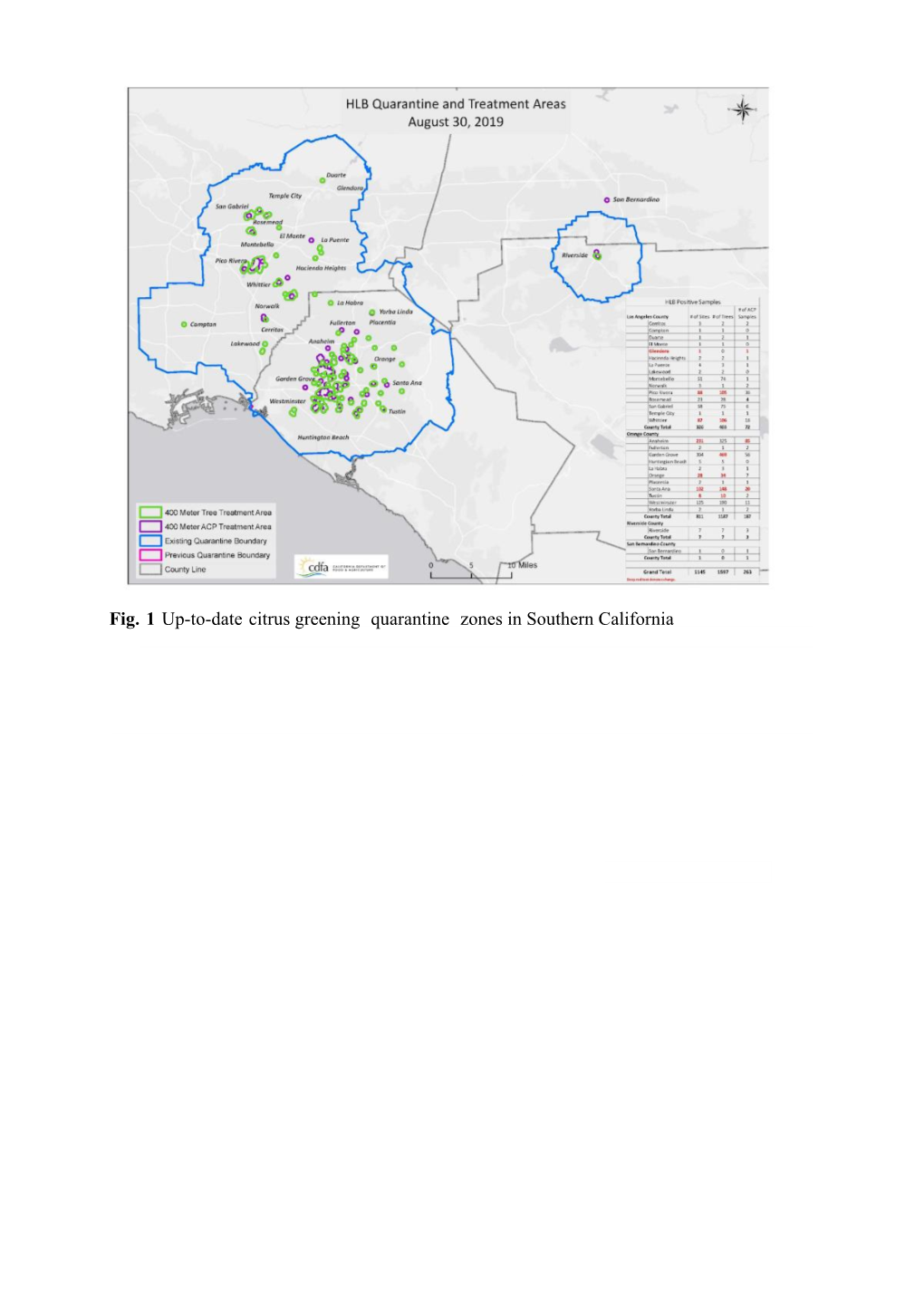 Fig. 1 Up-To-Date Citrus Greening Quarantine Zones in Southern California Fig