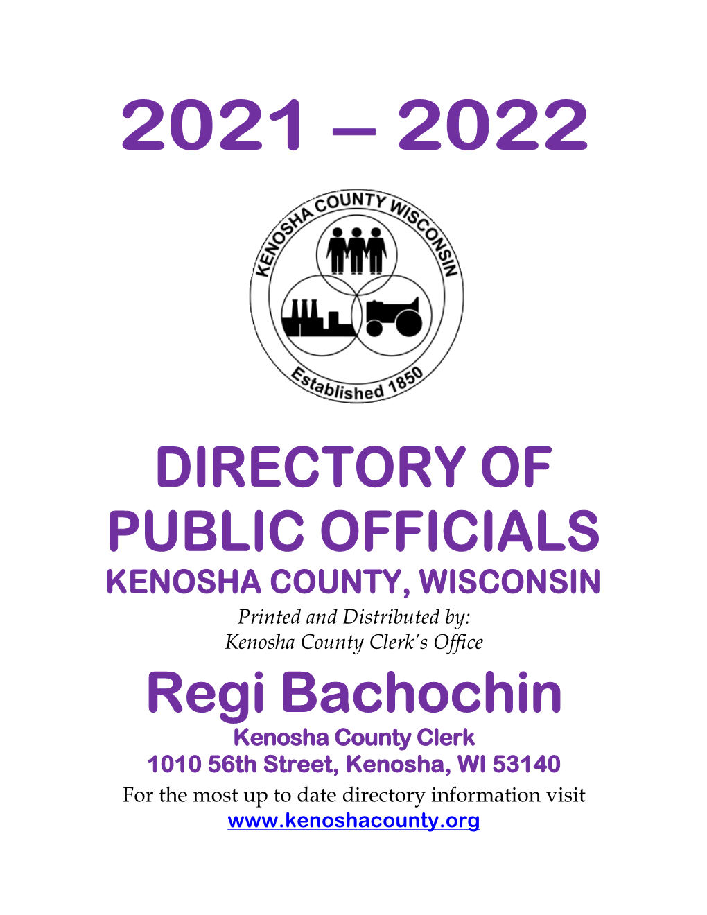 DIRECTORY of PUBLIC OFFICIALS Regi Bachochin