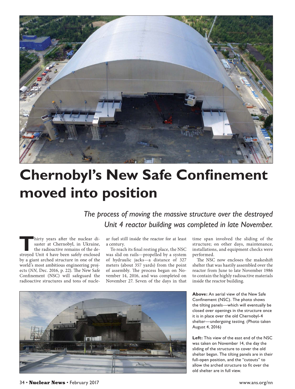 Chernobyl's New Safe Confinement Moved Into Position