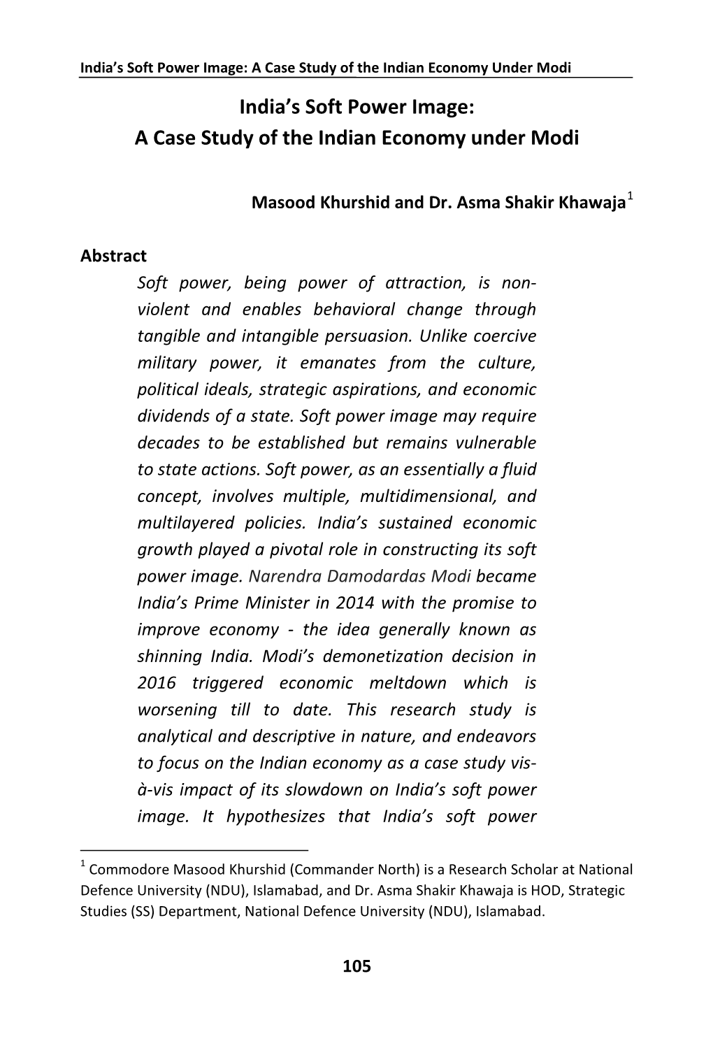 India's Soft Power Image:A Case Study of the Indian Economy Under