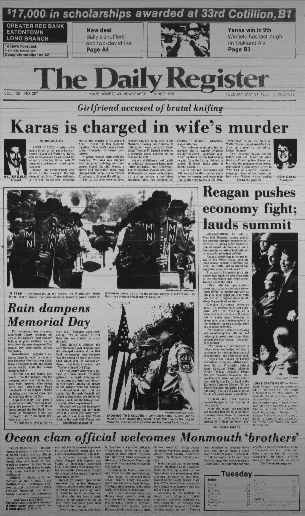 Karas Is Charged in Wife's Murder by JON HKA1.KY Plotted the Murder of 43-Year-Old Sunday, And, Are Being Held in the Cording to James J