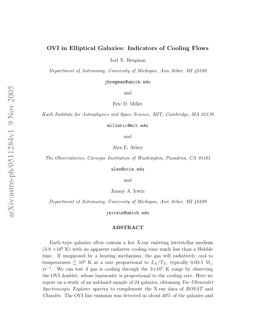 Arxiv:Astro-Ph/0511284V1 9 Nov 2005