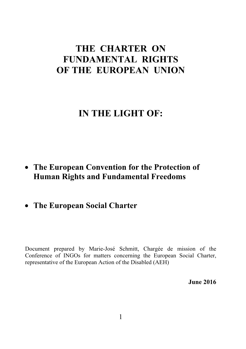 The Charter on Fundamental Rights of the European Union