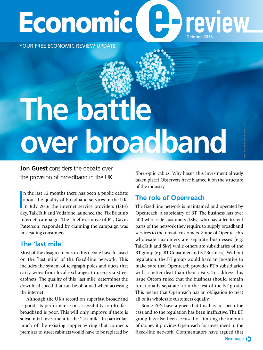 The 'Last Mile' the Role of Openreach