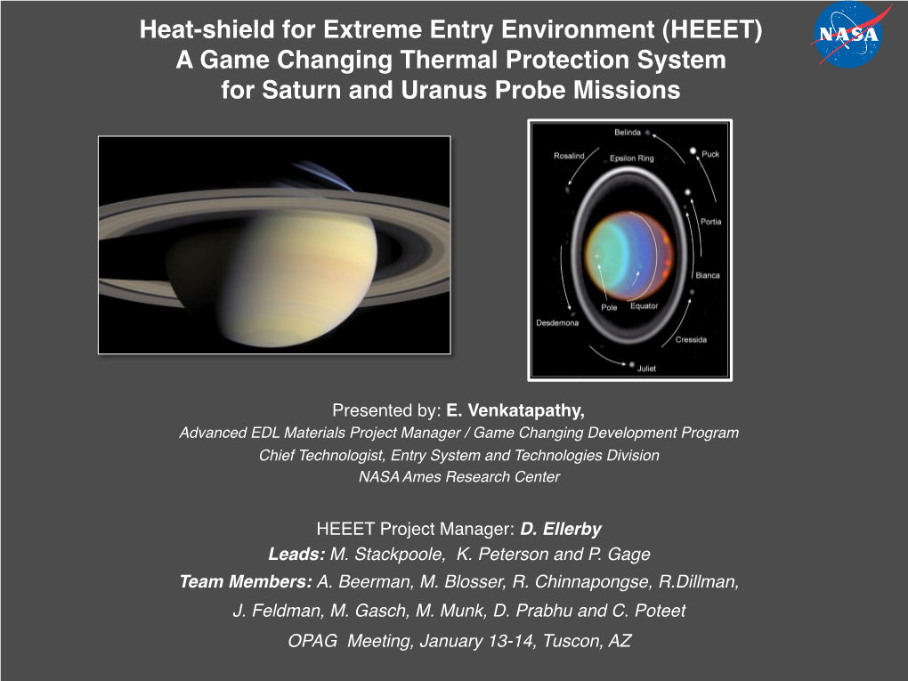 Heat-Shield for Extreme Entry Environment (HEEET) a Game