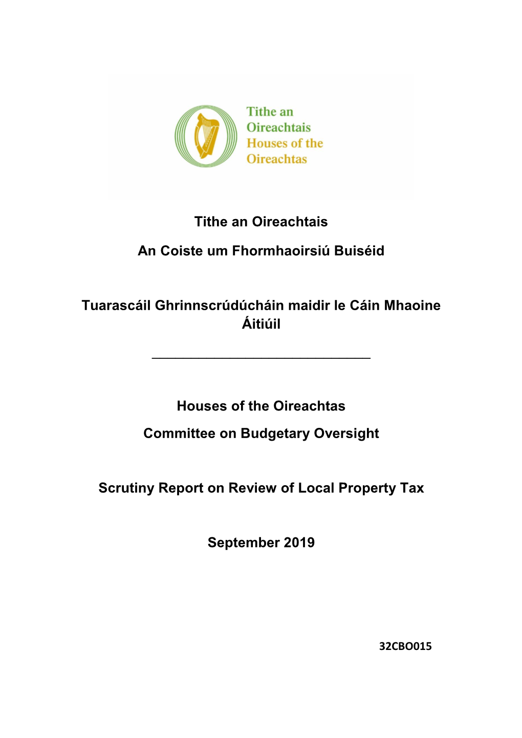 Scrutiny Report on Review of Local Property Tax